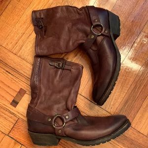 Soft Leather Harness Boots